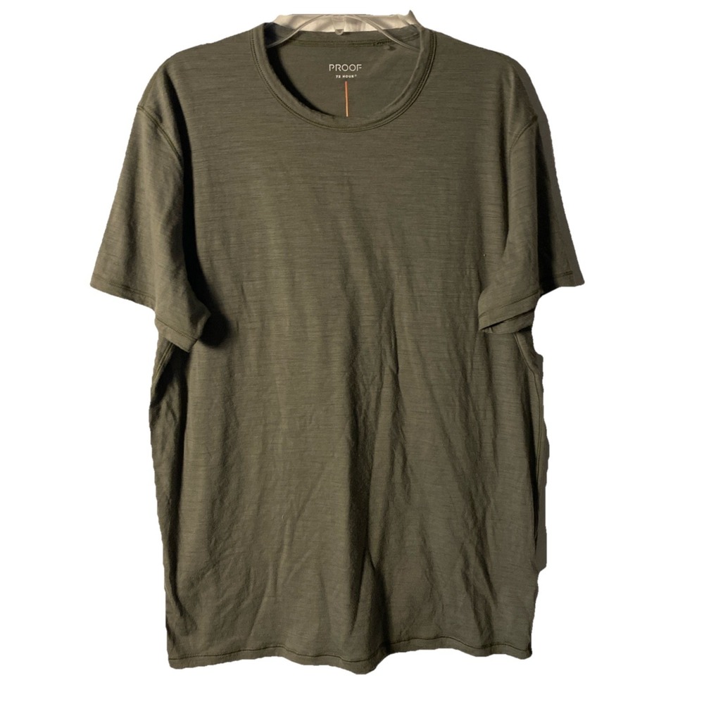 Proof Huckberry 72 Hour Merino Tee Shirt Men's Small Gray /Green